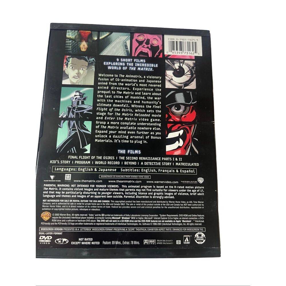 2003 Warner Bros. The Animatrix DVD Widescreen - Picture 2 of 8